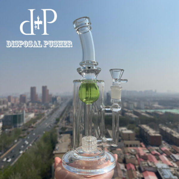 011 11″ Apple Green Floating Sphere Unique Heady Art Incycler Water Pipe Dab Rig - Image 2