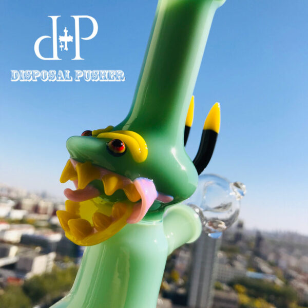 017MBY 7.5″ Unique Cute Angry Dragon Heady Art Water Pipe Dab Rig - Image 10