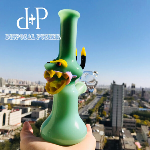 017MBY 7.5″ Unique Cute Angry Dragon Heady Art Water Pipe Dab Rig - Image 3