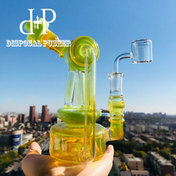 022 7″ Telescopic Triplex Unique Recycle Function Water Pipe Dab Rig - Image 3