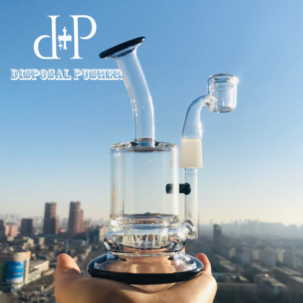 442 6.5" Unique Black color Function Well  Water Pipe Dab Rig With Percolator - Image 3