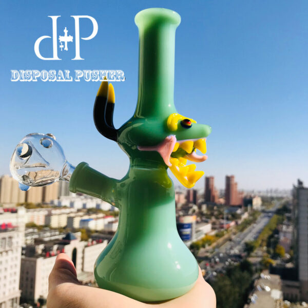 017MBY 7.5″ Unique Cute Angry Dragon Heady Art Water Pipe Dab Rig - Image 5