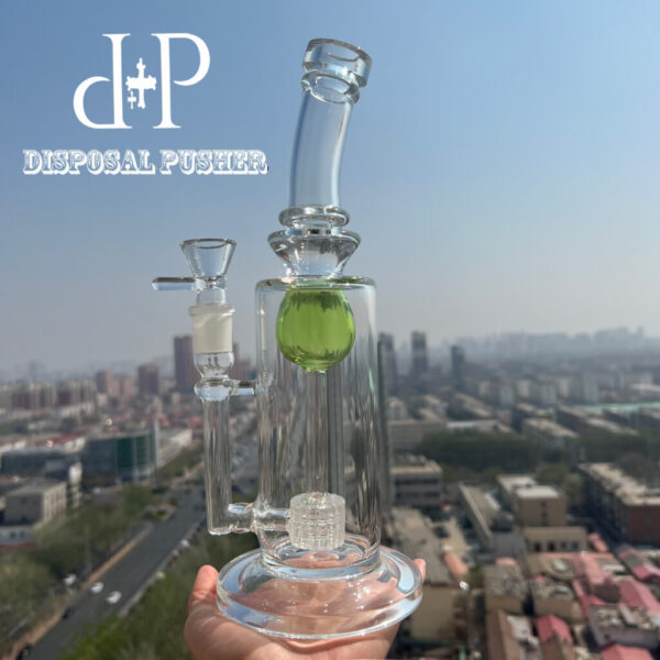 011 11″ Apple Green Floating Sphere Unique Heady Art Incycler Water Pipe Dab Rig - Image 6