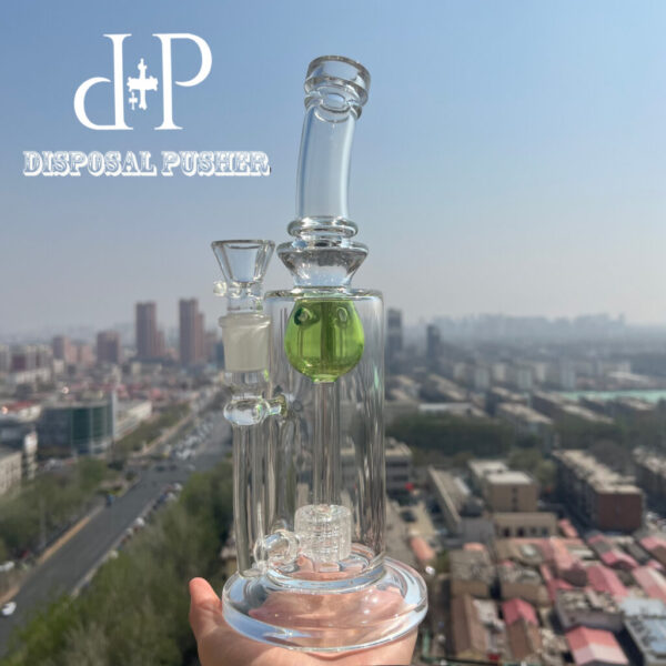 011 11″ Apple Green Floating Sphere Unique Heady Art Incycler Water Pipe Dab Rig - Image 7
