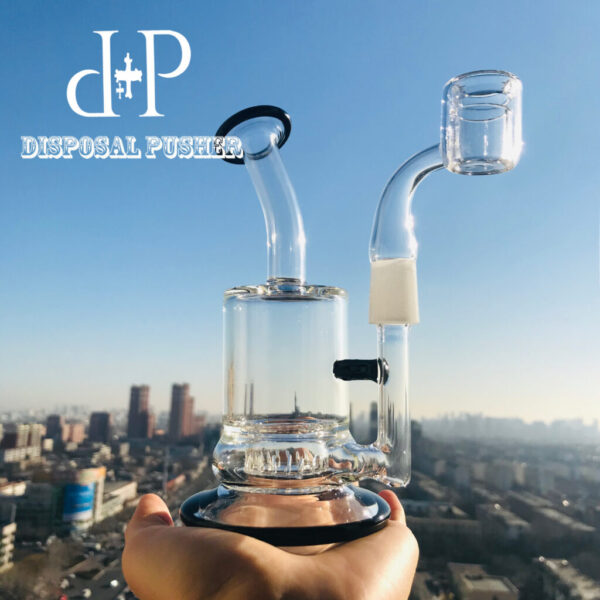442 6.5" Unique Black color Function Well  Water Pipe Dab Rig With Percolator - Image 7